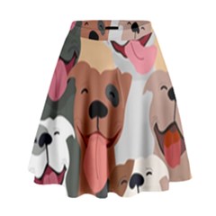 Dogs Pet Background Pack Terrier High Waist Skirt by Ravend