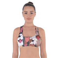 Dogs Pet Background Pack Terrier Cross Back Sports Bra by Ravend