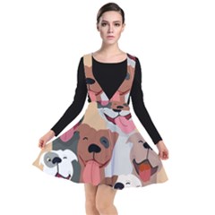 Dogs Pet Background Pack Terrier Plunge Pinafore Dress by Ravend