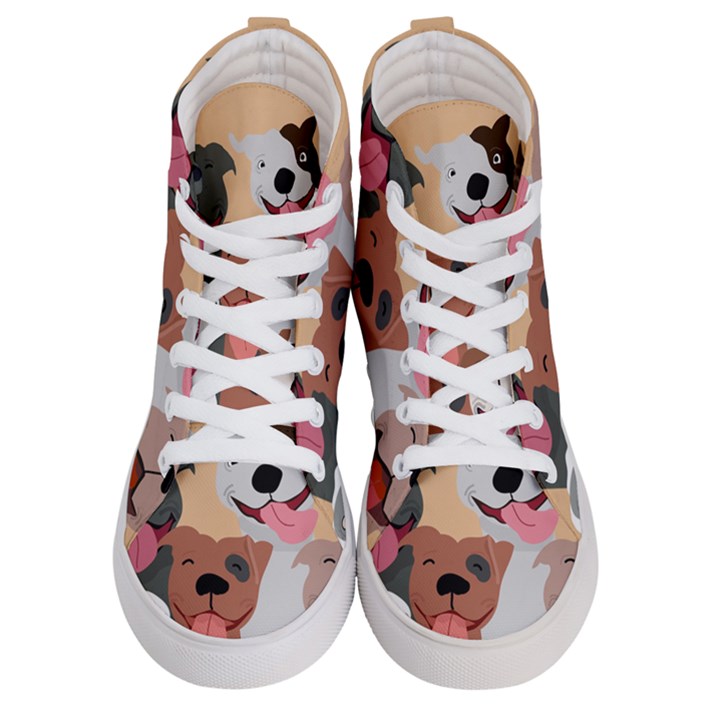 Dogs Pet Background Pack Terrier Women s Hi-Top Skate Sneakers