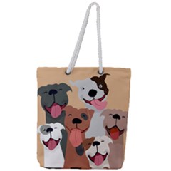 Dogs Pet Background Pack Terrier Full Print Rope Handle Tote (large) by Ravend