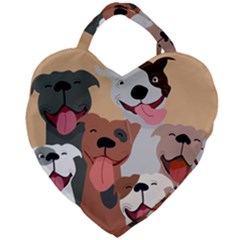 Dogs Pet Background Pack Terrier Giant Heart Shaped Tote by Ravend