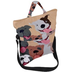 Dogs Pet Background Pack Terrier Fold Over Handle Tote Bag by Ravend