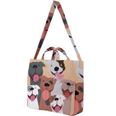 Dogs Pet Background Pack Terrier Square Shoulder Tote Bag by Ravend