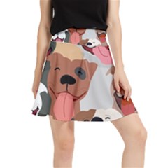 Dogs Pet Background Pack Terrier Waistband Skirt by Ravend