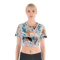 Flower Design Nature Cotton Crop Top by Ravend