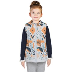 Flower Design Nature Kids  Hooded Puffer Vest