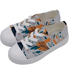 Flower Design Nature Kids  Low Top Canvas Sneakers by Ravend