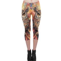 Drawing Olw Bird Capri Leggings  by Ravend