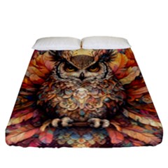 Drawing Olw Bird Fitted Sheet (california King Size) by Ravend