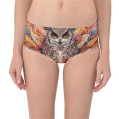 Drawing Olw Bird Mid-waist Bikini Bottoms by Ravend