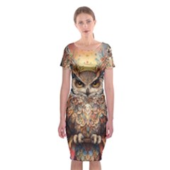 Drawing Olw Bird Classic Short Sleeve Midi Dress by Ravend