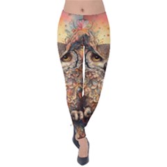 Drawing Olw Bird Velvet Leggings by Ravend