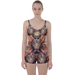 Drawing Olw Bird Tie Front Two Piece Tankini by Ravend