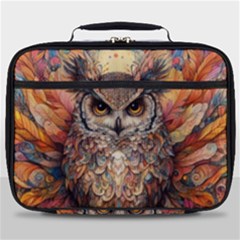 Drawing Olw Bird Full Print Lunch Bag by Ravend