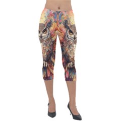 Drawing Olw Bird Lightweight Velour Capri Leggings  by Ravend