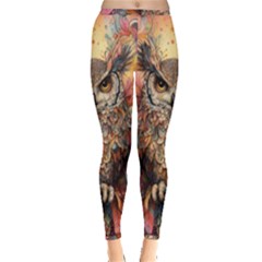 Drawing Olw Bird Inside Out Leggings by Ravend