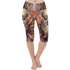 Drawing Olw Bird Lightweight Velour Cropped Yoga Leggings by Ravend