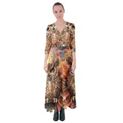 Drawing Olw Bird Button Up Maxi Dress by Ravend