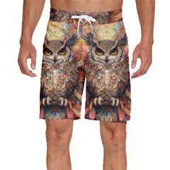 Drawing Olw Bird Men s Beach Shorts by Ravend