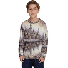 Building Landmark Kids  Crewneck Sweatshirt