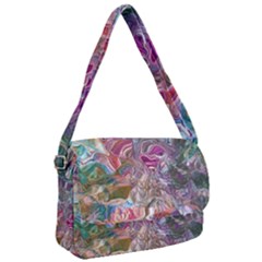 Abstract Waves Iv Courier Bag by kaleidomarblingart