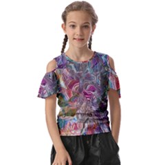 Abstract Waves Iv Kids  Butterfly Cutout T-shirt by kaleidomarblingart