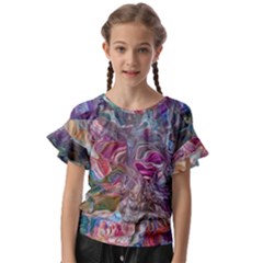 Abstract Waves Iv Kids  Cut Out Flutter Sleeves by kaleidomarblingart