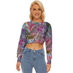 Abstract Waves Iv Lightweight Long Sleeve Sweatshirt by kaleidomarblingart