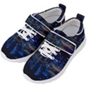 Illuminated Cityscape Against Blue Sky At Night Kids  Velcro Strap Shoes View2