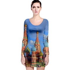 Architecture Building Cathedral Church Long Sleeve Bodycon Dress by Modalart