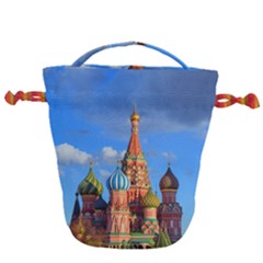 Architecture Building Cathedral Church Drawstring Bucket Bag by Modalart