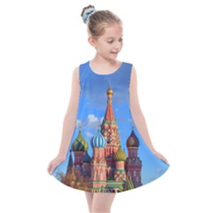 Architecture Building Cathedral Church Kids  Summer Dress by Modalart