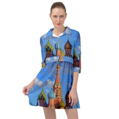 Architecture Building Cathedral Church Mini Skater Shirt Dress by Modalart