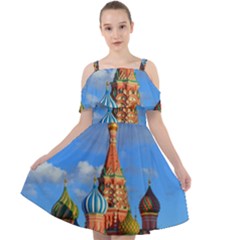 Architecture Building Cathedral Church Cut Out Shoulders Chiffon Dress by Modalart