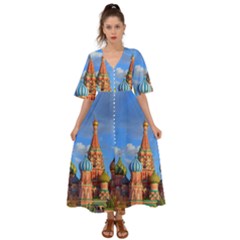 Architecture Building Cathedral Church Kimono Sleeve Boho Dress by Modalart