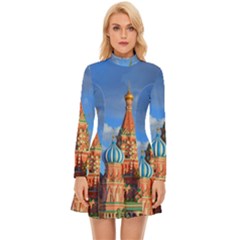 Architecture Building Cathedral Church Long Sleeve Velour Longline Dress by Modalart