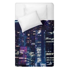 Black Building Lighted Under Clear Sky Duvet Cover Double Side (single Size) by Modalart