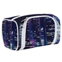 Black Building Lighted Under Clear Sky Toiletries Pouch View2