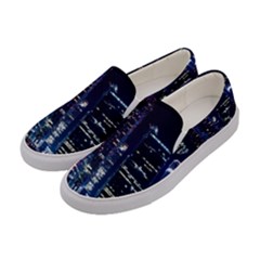 Black Building Lighted Under Clear Sky Women s Canvas Slip Ons by Modalart