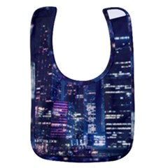 Black Building Lighted Under Clear Sky Baby Bib by Modalart