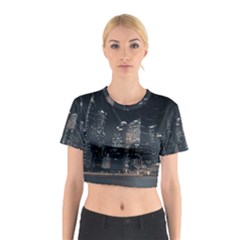 Time Lapse Photo Of City Cotton Crop Top by Modalart