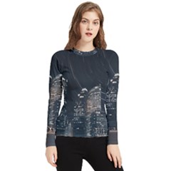 Time Lapse Photo Of City Women s Long Sleeve Rash Guard by Modalart