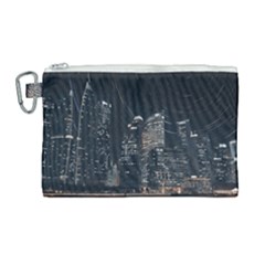 Time Lapse Photo Of City Canvas Cosmetic Bag (large) by Modalart