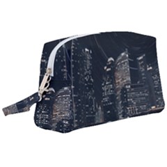 Time Lapse Photo Of City Wristlet Pouch Bag (large) by Modalart