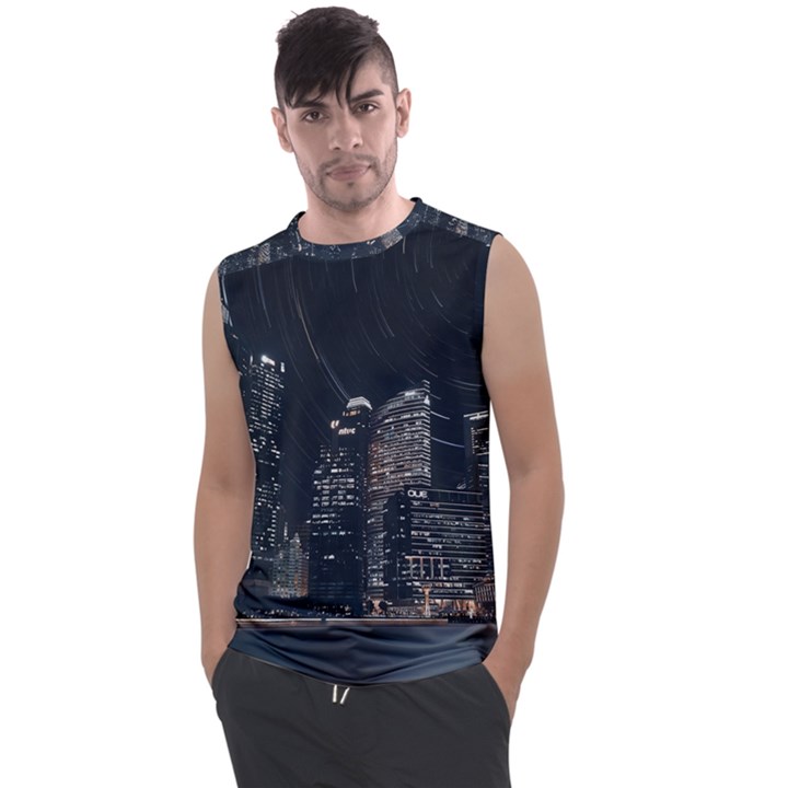 Time Lapse Photo Of City Men s Regular Tank Top