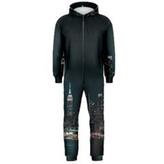 Skyline Photography Of Buildings Hooded Jumpsuit (men) by Modalart