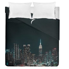 Skyline Photography Of Buildings Duvet Cover Double Side (queen Size) by Modalart