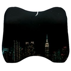 Skyline Photography Of Buildings Velour Head Support Cushion by Modalart