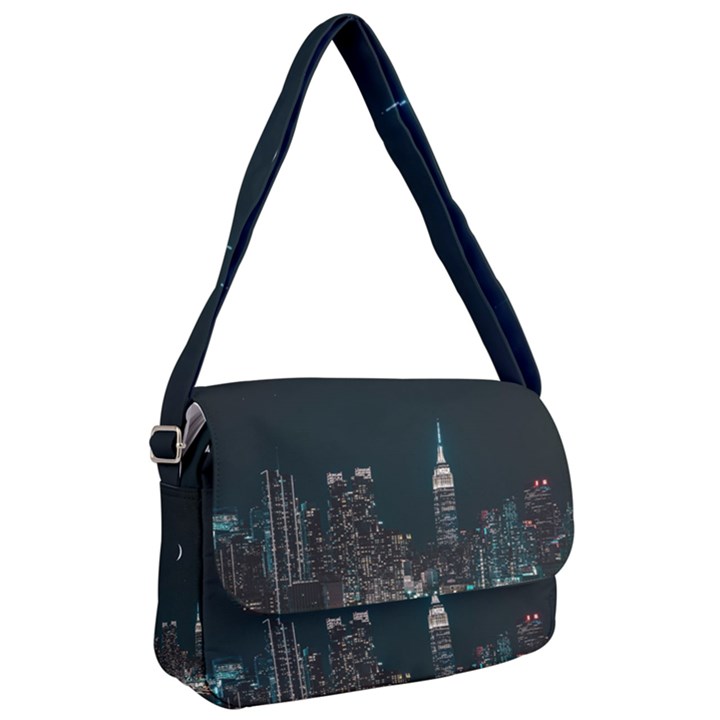 Skyline Photography Of Buildings Courier Bag